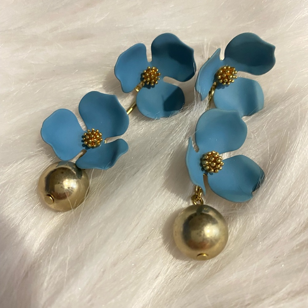 blue flowers earrings